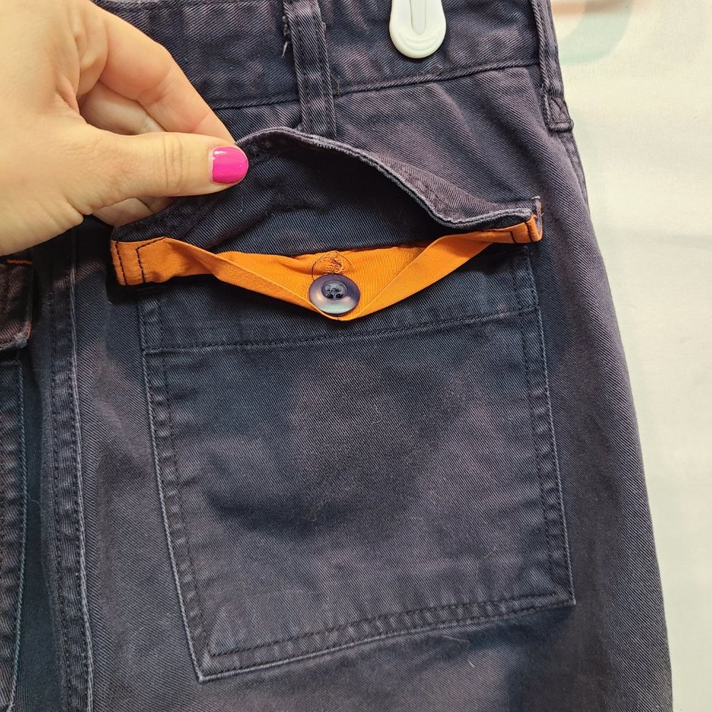 Vintage Abercrombie Pants Uniform Womens Military Blue Pants Womens 0  34 Inseam - Picture 5 of 11